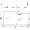 Mexen Xorin nerezový drez dvojkomorový 780 x 450 mm, inox - 6441782000-01