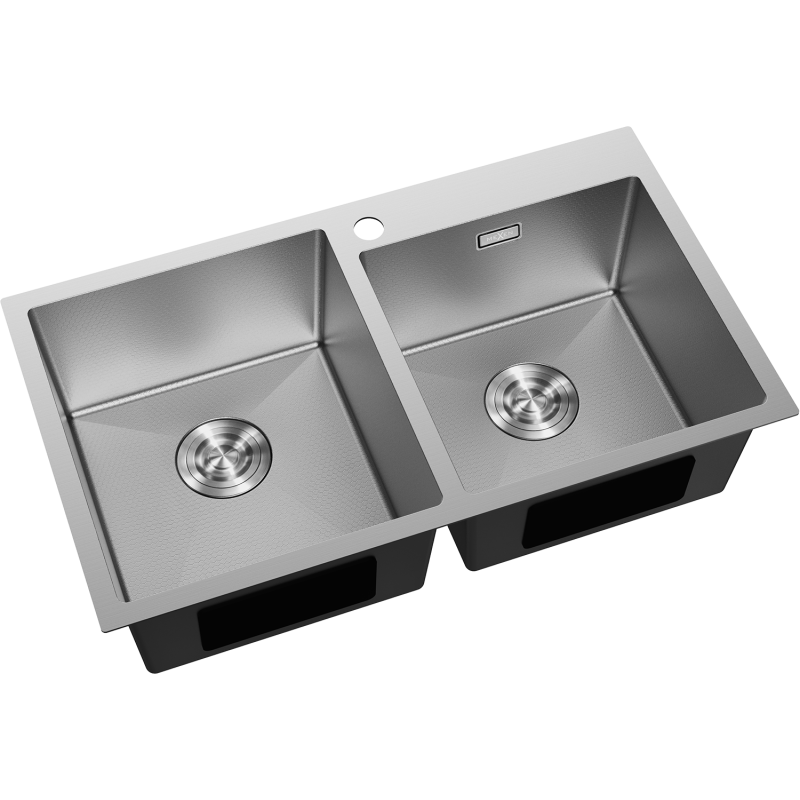 Mexen Xorin oceľový dvojkomorový drez 780 x 450 mm, inox HC - 6441782000-01HC