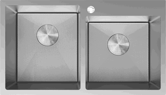 Mexen Xorin oceľový dvojkomorový drez 780 x 450 mm, inox HC - 6441782000-01HC