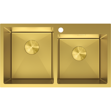 Mexen Xorin dvojkomorový oceľový drez 780 x 450 mm, zlatý - 6441782000-55