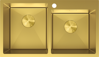 Mexen Xorin dvojkomorový oceľový drez 780 x 450 mm, zlatý - 6441782000-55