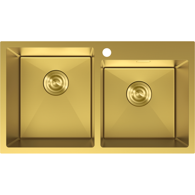 Mexen Xorin dvojkomorový oceľový drez 780 x 450 mm, zlatý - 6441782000-55
