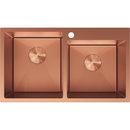 Mexen Xorin oceľový drez s 2 komorami 780 x 450 mm, meď HC - 6441782000-65HC