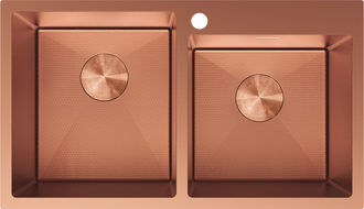 Mexen Xorin oceľový drez s 2 komorami 780 x 450 mm, meď HC - 6441782000-65HC