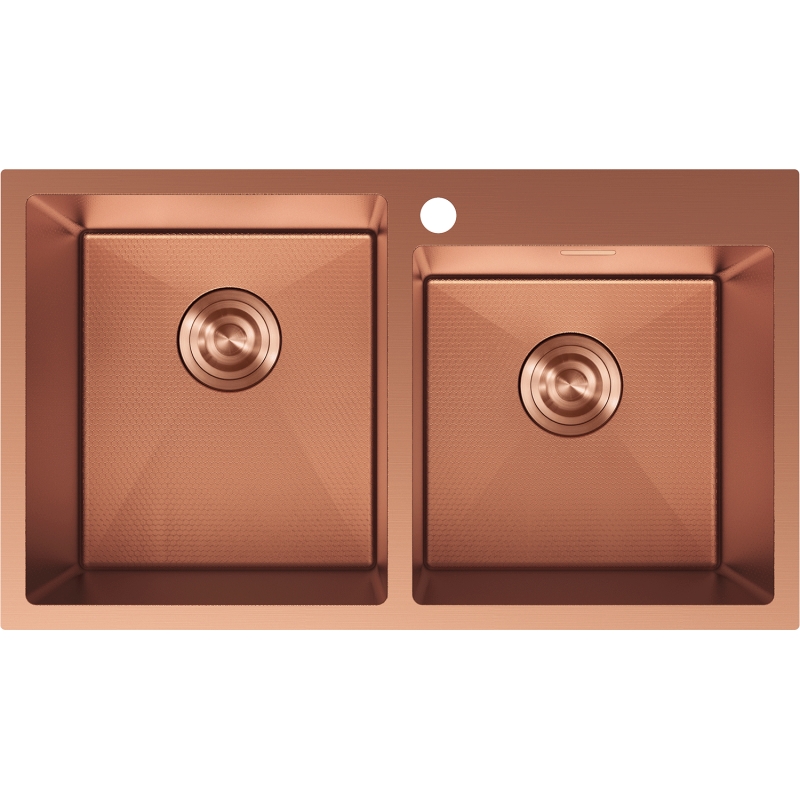 Mexen Xorin oceľový drez s 2 komorami 780 x 450 mm, meď HC - 6441782000-65HC