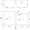 Mexen Xorin oceľový dvojkomorový drez 780 x 450 mm, čierny - 6441782000-70