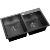 Mexen Xorin nerezový drez 2-komorový 780 x 450 mm, čierny - 6441782000-70