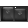 Mexen Xorin oceľový dvojkomorový drez 780 x 450 mm, čierny - 6441782000-70