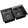 Mexen Xorin nerezový drez 2-komorový 780 x 450 mm, čierny - 6441782000-70