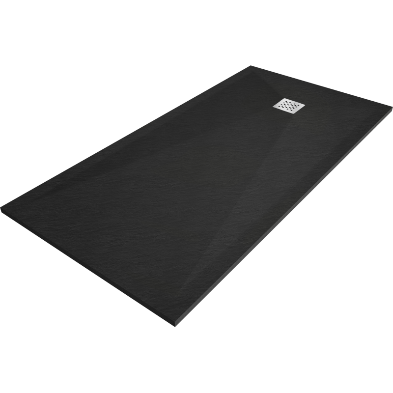Mexen Stone+ obdĺžnikový kompozitový sprchový kút 160 x 80 cm, čierny - 44708016