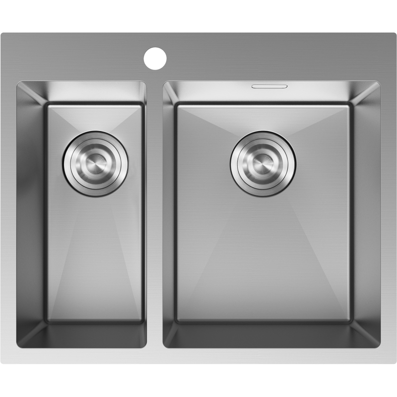 Mexen Flexo oceľový drez s 1,5 komorou 610 x 510 mm, inox - 6446611500-01