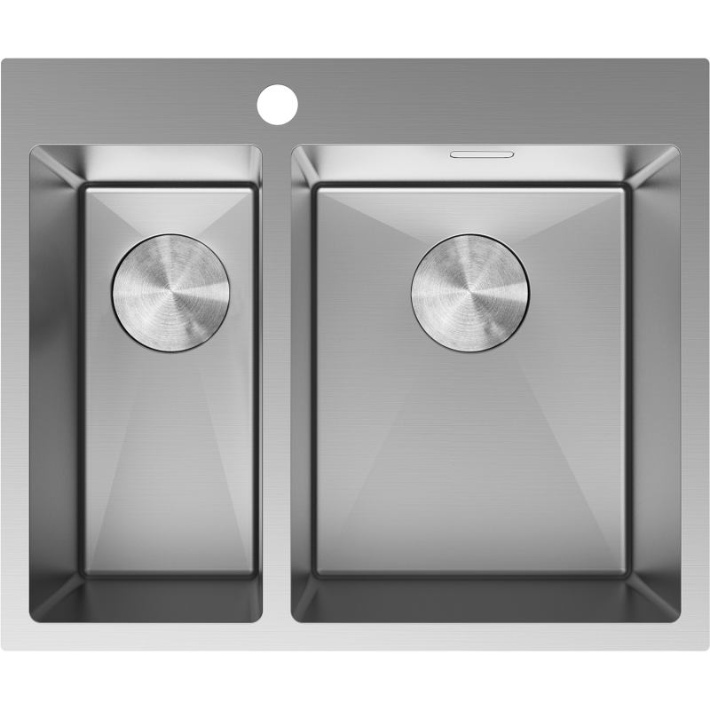 Mexen Flexo oceľový drezy 1,5-komorový 610 x 510 mm, inox - 6446611500-01