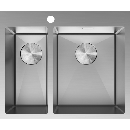 Mexen Flexo oceľový drez s 1,5 komorou 610 x 510 mm, inox - 6446611500-01