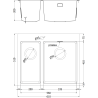 Mexen Flexo oceľový drezy 1,5-komorový 610 x 510 mm, inox - 6446611500-01