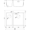 Mexen Flexo kuchynský drez 1,5-komorový 610 x 510 mm, inox HC - 6446611500-01HC