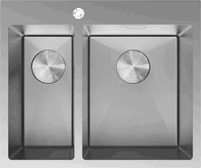 Mexen Flexo oceľový drez 1,5-komorový 610 x 510 mm, inox HC - 6446611500-01HC