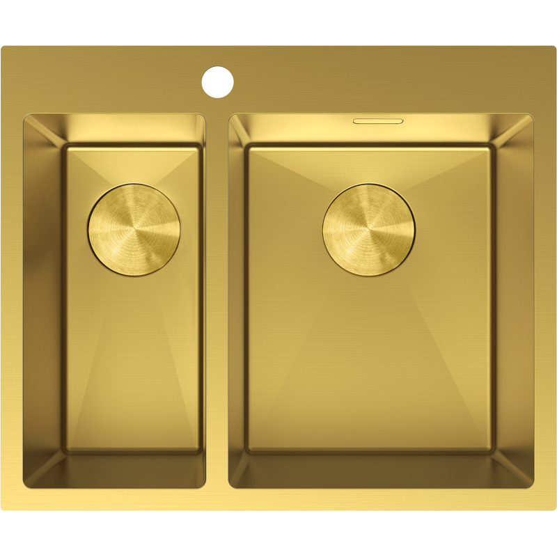 Mexen Flexo oceľový drez 1,5-komorový 610 x 510 mm, zlatý - 6446611500-55