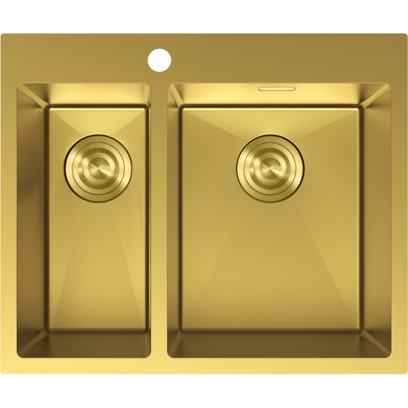 Mexen Flexo oceľový drez 1,5-komorový 610 x 510 mm, zlatý - 6446611500-55