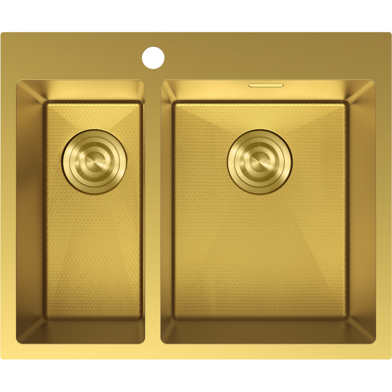 Mexen Flexo nerezový drez 1,5-komorový 610 x 510 mm, zlatý HC - 6446611500-55HC