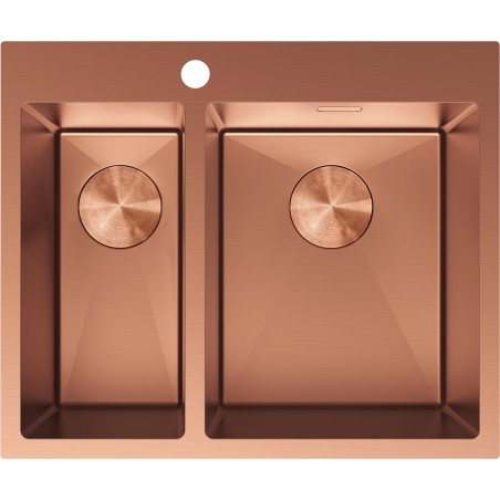 Mexen Flexo nerezový drez s 1,5 komorou 610 x 510 mm, meď - 6446611500-65