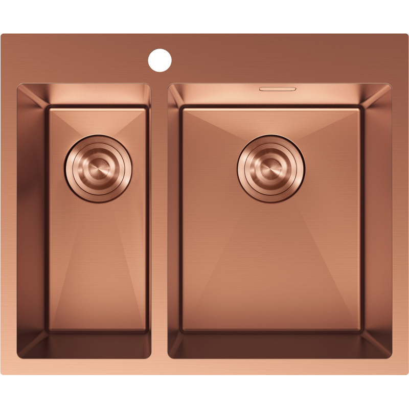 Mexen Flexo nerezový drez s 1,5 komorou 610 x 510 mm, meď - 6446611500-65