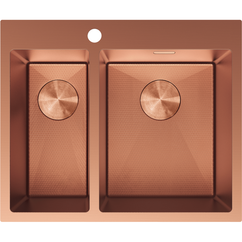 Mexen Flexo oceľový drez 1,5-komorový 610 x 510 mm, meď HC - 6446611500-65HC