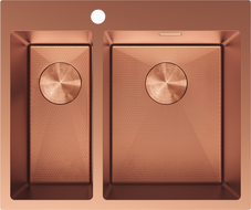Mexen Flexo oceľový drez 1,5-komorový 610 x 510 mm, meď HC - 6446611500-65HC