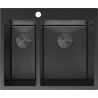 Mexen Flexo oceľový drez 1,5-komorový 610 x 510 mm, čierny - 6446611500-70