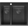 Mexen Flexo nerezový kuchynský drez s 1,5 komorou 610 x 510 mm, čierny HC - 6446611500-70HC