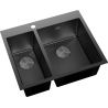 Mexen Flexo nerezový kuchynský drez s 1,5 komorou 610 x 510 mm, čierny HC - 6446611500-70HC