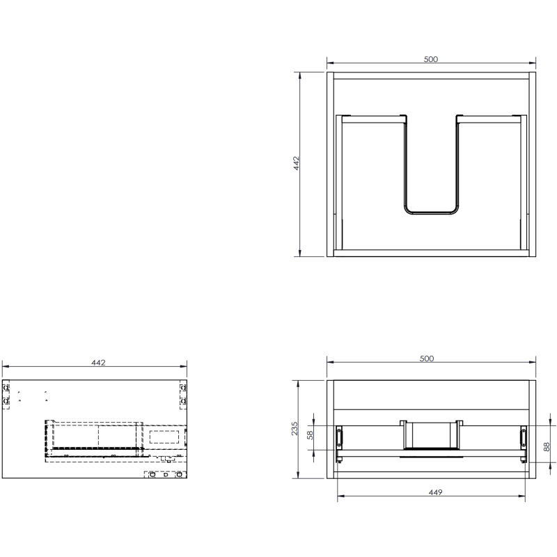 Mexen Orio kúpeľňová skrinka pod umývadlo 50 cm, 1 zásuvka, sivá mat - 91A10-05023-1-BF62