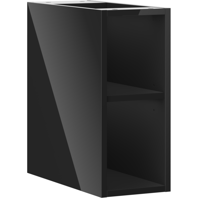 Mexen Box-A otvorená skrinka s policou 20 cm, čierny lesk - 91AX2-0200-470-0-70