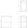 Mexen Box-A otvorená skrinka s poličkou 25 cm, grafit mat - 91AX2-0250-470-0-66