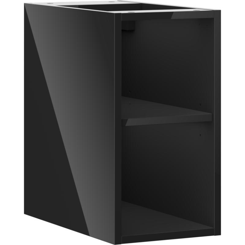 Mexen Box-A otvorená skrinka s policou 25 cm, čierny lesk - 91AX2-0250-470-0-70