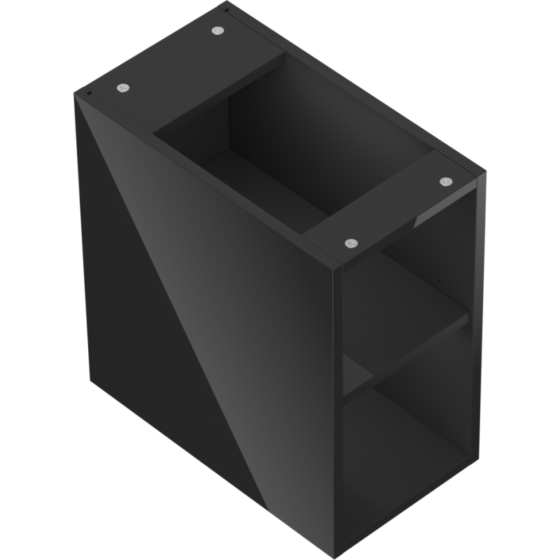 Mexen Box-A otvorená skrinka s policou 25 cm, čierny lesk - 91AX2-0250-470-0-70