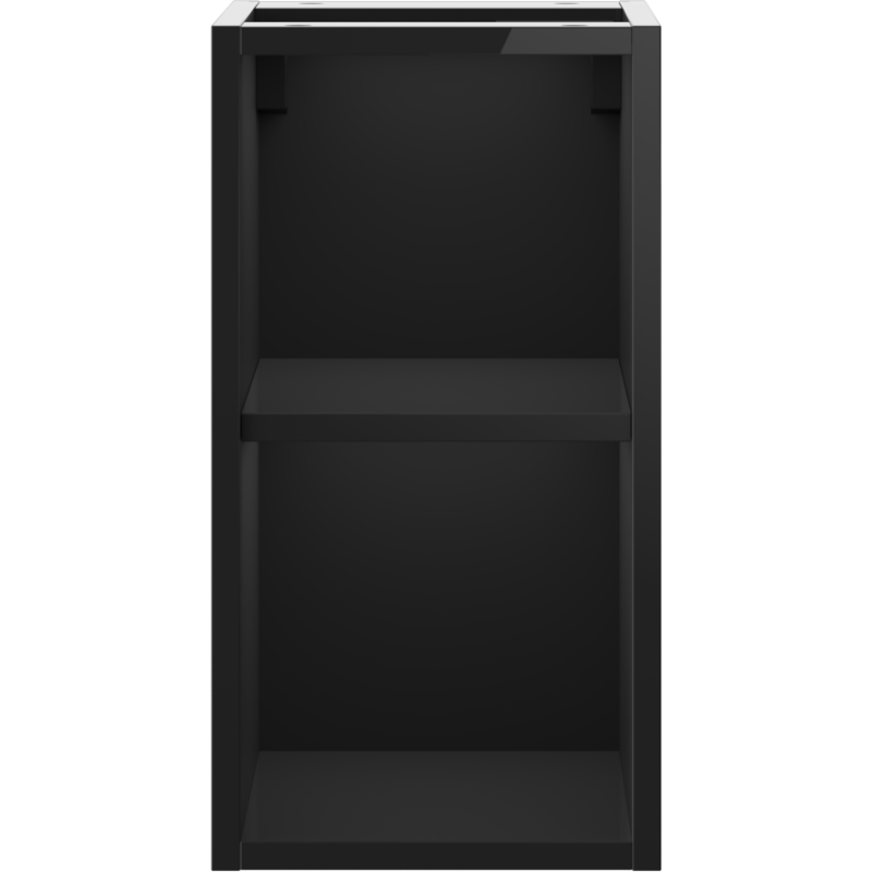 Mexen Box-A otvorená skrinka s policou 25 cm, čierny lesk - 91AX2-0250-470-0-70