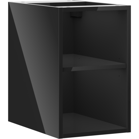 Mexen Box-A otvorená skrinka s policou 30 cm, čierny lesk - 91AX2-0300-470-0-70