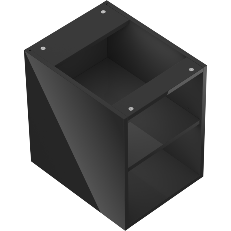 Mexen Box-A otvorená skrinka s policou 35 cm, čierny lesk - 91AX2-0350-470-0-70