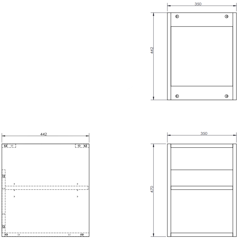 Mexen Box-A otvorená skrinka s policou 35 cm, orech - 91AX2-0350-470-0-86