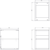 Mexen Box-A otvorená skrinka s policou 35 cm, orech - 91AX2-0350-470-0-86