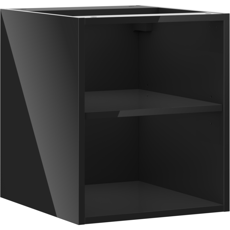 Mexen Box-A otvorená skrinka s poličkou 40 cm, čierny lesk - 91AX2-0400-470-0-70