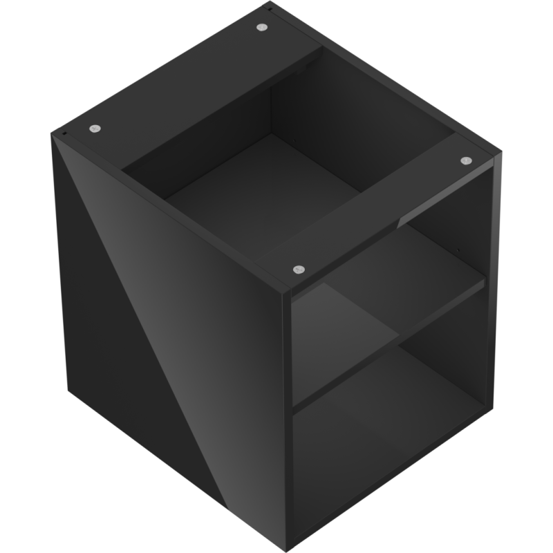 Mexen Box-A otvorená skrinka s poličkou 40 cm, čierny lesk - 91AX2-0400-470-0-70