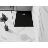 Mexen Stone+ kompozitová obdĺžniková sprchová vanička 100 x 90 cm, čierna - 44709010