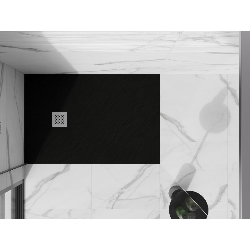 Mexen Stone+ obdĺžnikový kompozitný sprchový kút 110 x 90 cm, čierny - 44709011