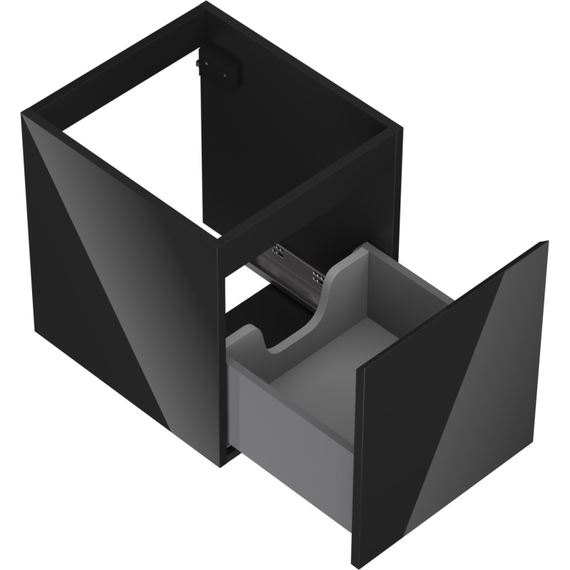 Mexen Orio kúpeľňová skrinka pod umývadlo 40 cm, 1 zásuvka, čierny lesk - 91A10-04047-1-BF70