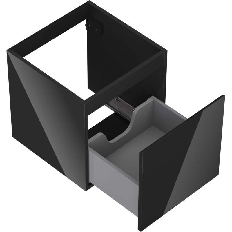 Mexen Orio kúpeľňová skrinka pod umývadlo 45 cm, 1 zásuvka, čierny lesk - 91A10-04547-1-BF70