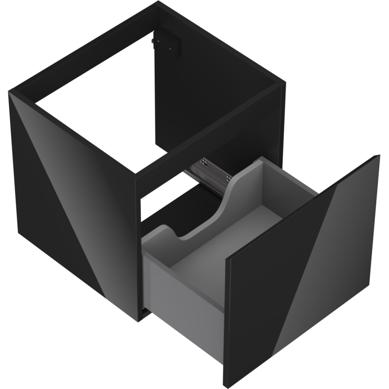 Mexen Orio kúpeľňová skrinka pod umývadlo 50 cm, 1 zásuvka, čierny lesk - 91A10-05047-1-BF70