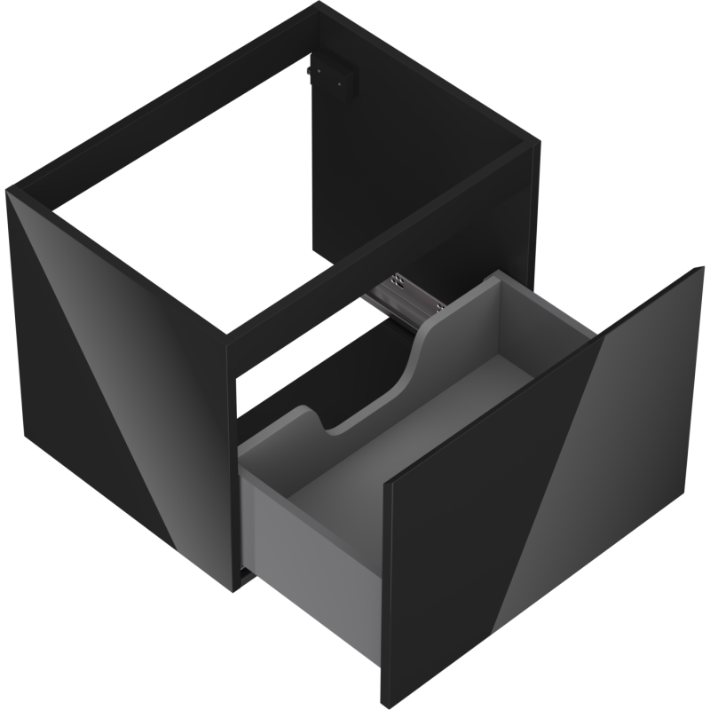 Mexen Orio kúpeľňová skrinka pod umývadlo 60 cm, 1 zásuvka, čierny lesk - 91A10-06047-1-BF70