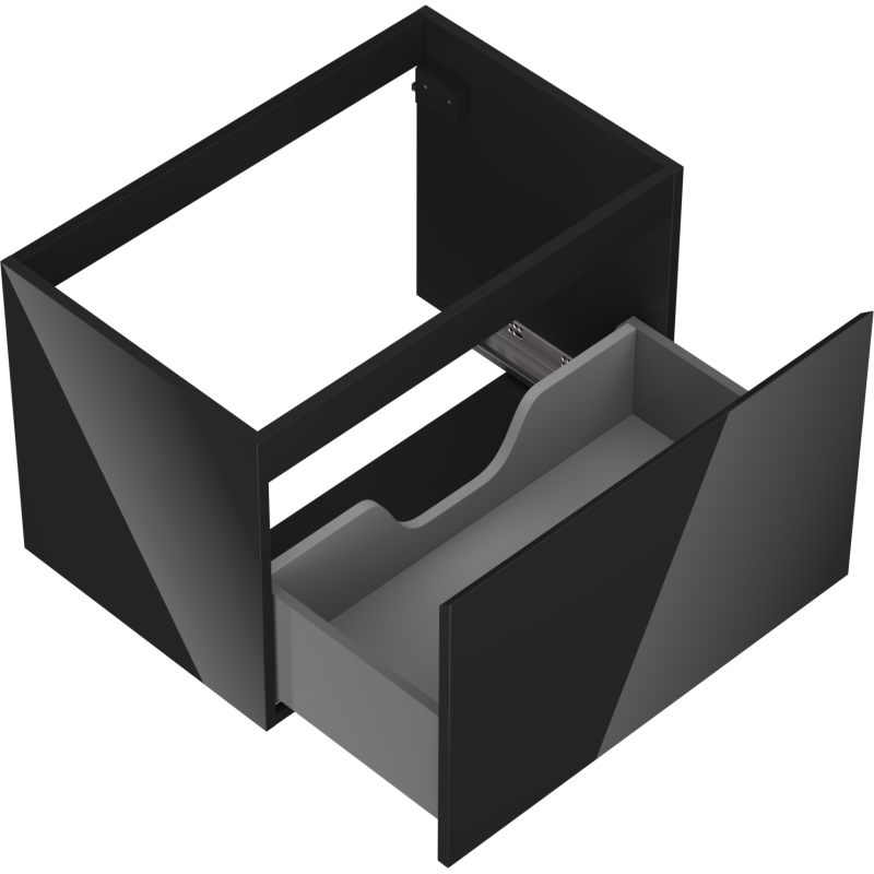Mexen Orio kúpeľňová skrinka pod umývadlo 70 cm, 1 zásuvka, čierny lesk - 91A10-07047-1-BF70