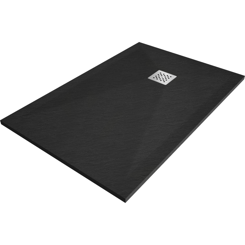 Mexen Stone+ kompozitná štvorcová sprchová vanička 140 x 100 cm, Čierna - 44701014